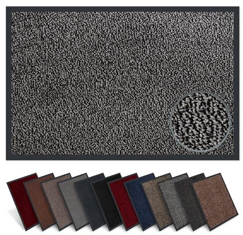Carpet Diem Fußmatte innen, große Auswahl, Größe: 60x90 cm, Farbe: grau-schwarz - Halten Sie Ihr Zuhause sauber mit unserer Schmutzfangmatte