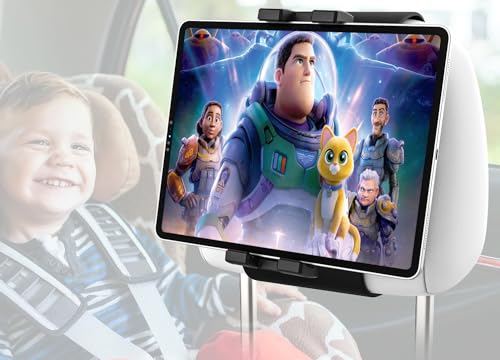 woleyi Auto Kopfstütze Tablet Halterung, KFZ Rücksitz iPad Halter für Kinder [Tragbar & 360° Drehbar] Auto Kopfstützenhalterung für iPad Pro Air Mini, Galaxy, Surface, Switch, Handys, 4–12,9