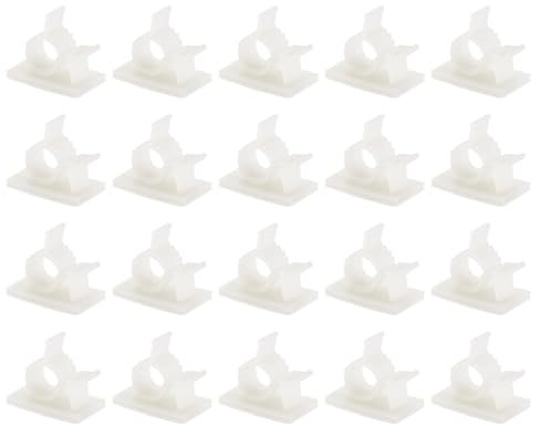 uxcell Adjustable Cable Clips, 20Pcs 10-13mm Self-Adhesive Cable Clamp Wire Clamps Cable Organizer Cord Clips for Wire Management, White