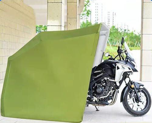 600D Oxford Motorcycle Shelter Shed Cover Storage Garage Tent Fully Automatic Remote Control Lockable (Green 138 * 75 * 75in)