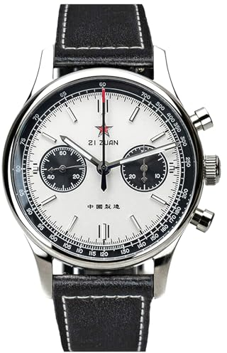 SUPANK302SN Herren-Armbanduhr 1963, 40 mm, Renn-Panda, Seagull ST1901, Saphirglas, Chronograph, silber, 40 mm