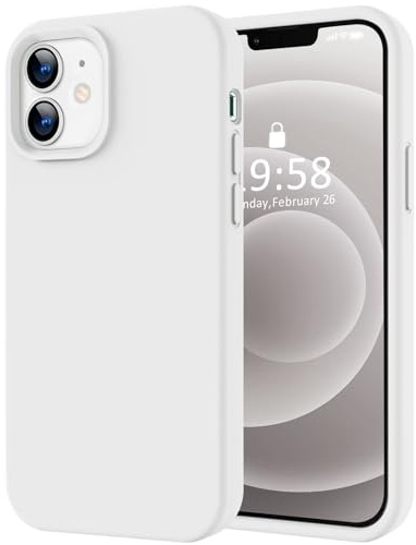 LOVE 3000 Designed for iPhone 12 Case/iPhone 12 Pro Case, Premium Silicone with [Soft Anti-Scratch Microfiber Lining] Shockproof Protective Phone Case for Lanyard 6.1, White