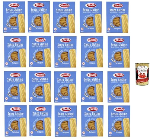 Italian Gourmet Bundle 20x Glutenfreie Tortiglioni 400g + Italian Gourmet Polpa Gratis – Italienische Glutenfreie Pasta aus Mais & Reis – Glutenfreie Nudeln Großpackung