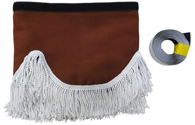 KramTruck - LKW-Gardine mit Quasten - Sonnenblende für LKW - Sonnenschutz für Alle Truck Maarken (Bronze, Weiße Quasten)