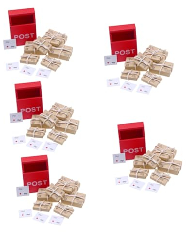 TOYANDONA 5 Sätze Puppenhaus Briefkasten häuser deko House Decoration Mini-Briefkastenfigur dekorativer Kleiner Briefkasten Weihnachten Requisiten einstellen Post Statue