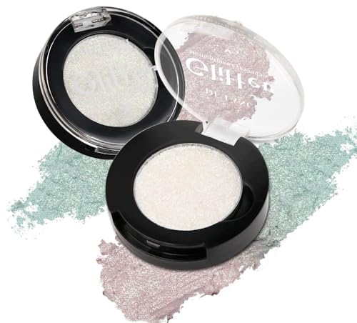 Weißer Schimmer Lidschatten Palette Chameleon Holographic, Multichrome Lidschatten, Duochrome irisierende metallische Augen Make-up, Multi-reflektierende Finishs, Talk frei, Rosa Grün #4 A
