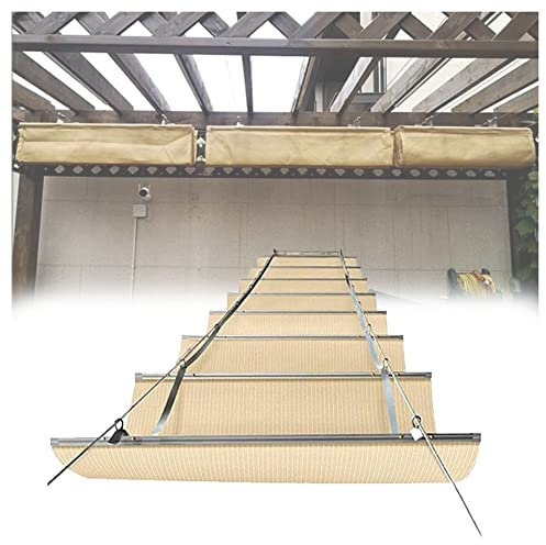 Tenda da Sole Avvolgibile Vela ombreggiante, copertura parasole ondulata, filo scorrevole retrattile, vela ombreggiante ondulata, pergola esterna a forma di U, vela parasole, parasole traspirante, te