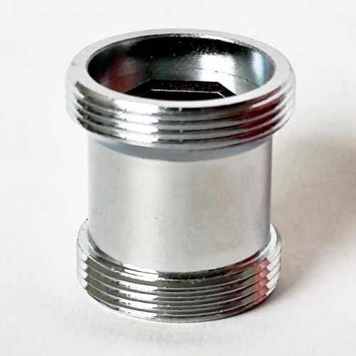 XNTONG Verlängerter Wasserhahn Adapter, Wasserhahnadapter M24 Außengewinde auf M22 Außengewinde, geeignet für Küchen- und Badezimmerarmaturen, Wasserhahn Aufsatz (24 mm x 22 mm)