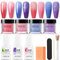 4 Colours Nail Dipping Powder Kit - Color Changing Dip Set With Base Top Coat Activator - No UV/LED Needed DIY Art for Beginners