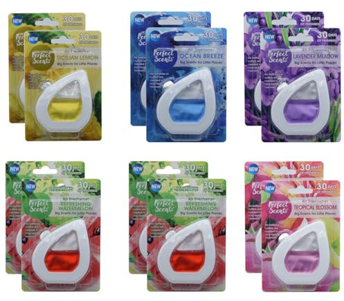 12x Perfect Scents Bathroom Air Freshener For Small Spaces 7.5ml (Mix)