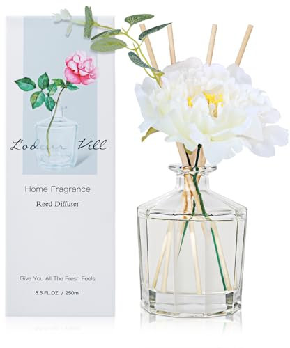 L'odeur Vill Reed Diffuser Set, Moroccan Amber Home Fragrance, 8.5 Oz(250ml) Reed Diffuser with 10 Sticks, for Bathroom & Living Room Decor