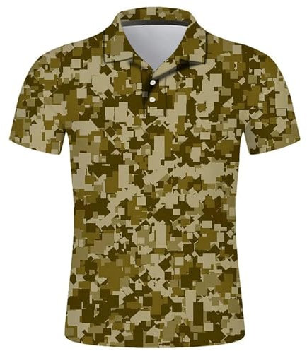 Poloshirt HerrenLässiges Kurzarm-Shirt mit sportlichem Aufdruck für Herren Berufsbekleidung Poloshirts Herren (B-Camouflage, S) Tshirt Herren Sommer Sport Tshirts Herren