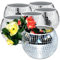 ROSEONE Lot de 6 boules à facettes - Petit vase à facettes - Boule à facettes - Pot à fleurs - Décoration pour fête, bureau, cuisine - Argenté - 10,2 x 12,7 cm