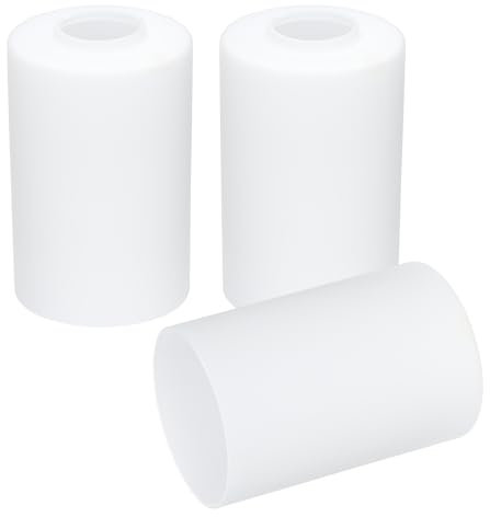 PATIKIL 6 x 4 Inch White Frosted Glass Shades Replacement, 3pcs Handmade Glass Lamp Shade Cylinder Lampshade Light Fixture with 1-5/8 Fitter for Chandelier Pendant Wall Sconces