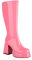 Stivali lunghi da donna, alla moda, tinta unita, con cerniera liscia, tacco alto, stivali alti, rosa, 40 EU