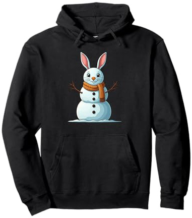Lustiger Hasen-Schneemann-Schal, Weihnachten, Damen, Herren, Kinder Pullover Hoodie