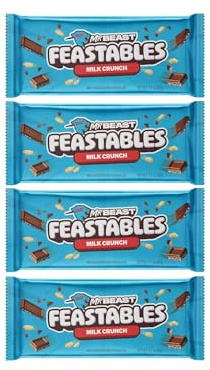 Mr Beast Feastable Chocolate Bundle - x4 60g Mr Beast Feastable Crunch Chocolate Bars