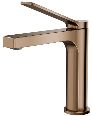EMKE Robinet de Salle de Bain Or Rose, Mitigeur Lavabo en Laiton Massif, Cartouche Céramique, Installation Facile, Économiseur d’Eau, 195x173x46 mm
