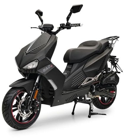 Motorroller Bad s Mattschwarz 125ccm Sportlich Roller Kraftradtrad 85 kmh