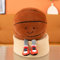 Gwezmxs 3D Plüsch Basketball Pillow, Deko Kissen Ball für Schlafzimmer & Wohnstube - Braun, 22x22x22cm