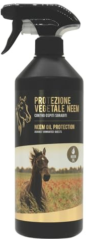 Olio di Neem per Cavalli 750 ml - Repellente Insetti Spray Protezione Vegetale Contro Mosche, Zecche, Zanzare e Tafani Neem Oil Naturale Senza Risciacquo, Uso Frequente