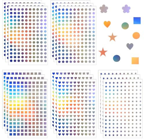 Qianyu 2250 Stück Mini Glitzersteine Stern Aufkleber Bunt Glitzer Sticker Selbstklebende Glitzer Aufkleber für Belohnung Kalende DIY Nägel Handwerk Karten Dekorationen