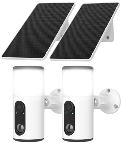 ANRAN 2K Floodlight Camera, Wireless Solar Outdoor WiFi Surveillance Camera | 3MP Outdoor Camera with Lumens Projector, Colour Night Vision, PIR Motion Detection, Two-Way Audio, IP66 Waterproof, 2PCS