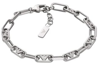 Emporio Armani Herrenarmband aus Edelstahl oder Perlen mit Karabinerverschluss