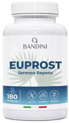 Bandini® Euprost Saw Palmetto 180 kapslar | Serenoa Repens med pumpafrön, | nässelextrakt, zink, vitamin D3 & B6 | Sågpalmetto högdosstöd för mäns hälsa | Extrakt 20:1 standardiserat till 30% fettsyror