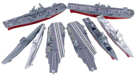 Amagogo Kit de Construction de Porte-Avions 8 pièces, Jouets, Loisirs d'assemblage, Bateau de Patrouille Naval, pour Adultes et garçons