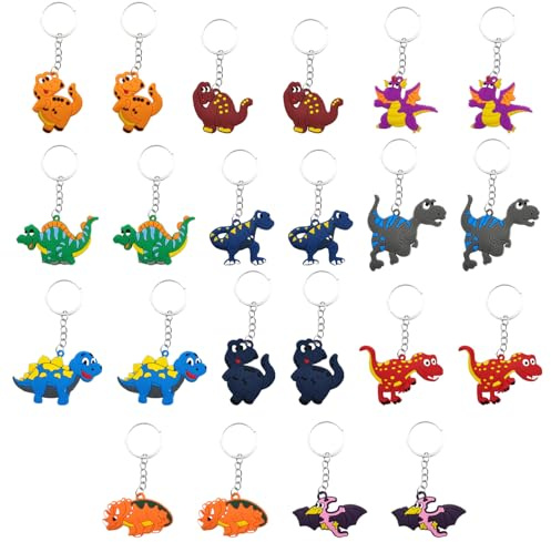 22 Porte-Clés De Dinosaures, Pendentifs pour Enfants De Dessins Animés, Pendentifs Mignons De Dinosaures, Accessoires De Décoration De Sacs, Cadeaux pour Enfants.