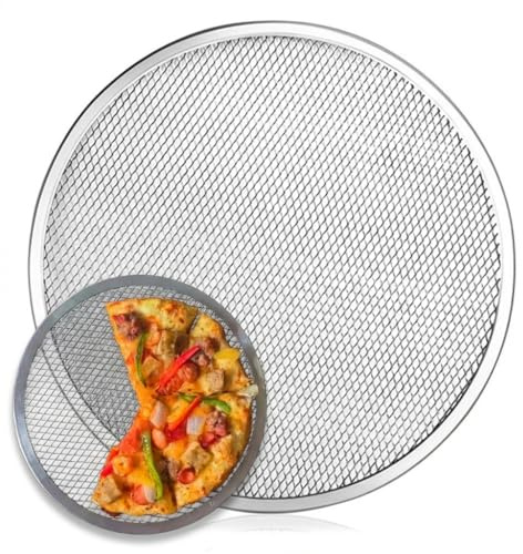 Ableholy Bandeja de Malla de Acero Inoxidable para Pizza, distribución Uniforme del Calor de 8 a 20 Pulgadas Bandeja Pizza Horno, Multiusos para Pizza y Pasta (16 Pulgadas)