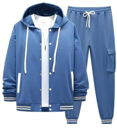 DONYKARRY Track Suit Tuta Sportiva Uomo Felpe per gli uomini 2 Pezzi Leggeri Casual Atletico Sport Jogging Set