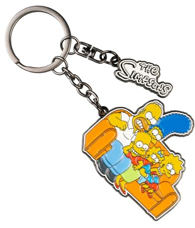 Grupo Erik The Simpsons Schlüsselanhänger Ringe Schlüsselring Merch | Key Chain Offizieller The Simpsons Fanartikel Geschenke Männder und Frauen