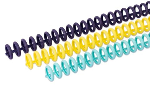 Craftelier - Lot de 6 Anneaux de Reliure Click Pas 3:1, Teintes Estivales | Longueur 28 cm, réutilisables et découpables, diamètre 12 mm, couleurs bleu marine, jaune citron et turquoise
