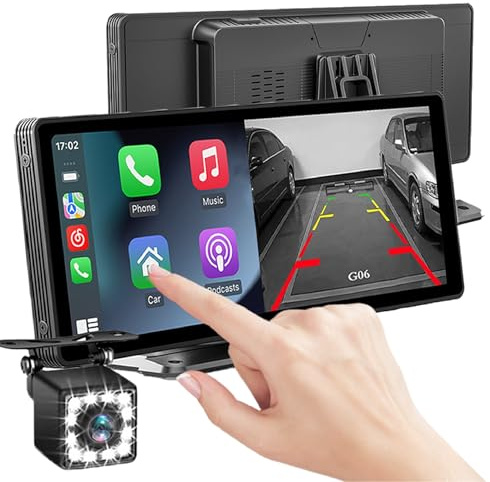 JUZELY Carplay Coche para Fiat 500/500C/500E/Abarth 500 2007-2022+, 10.26 Pantalla Carplay Coche para y Android con HD Pantalla Tactil Cámara de Marcha atrás