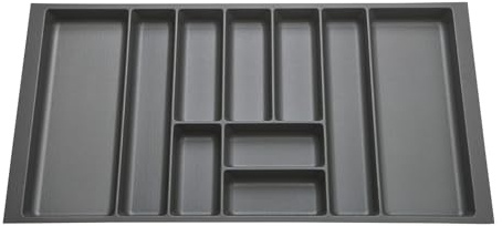 Orga-Box 9 Besteckeinsatz Tiefe: 473 x Breite: 929 mm anthrazit | mit Canvas Struktur für 100er Schubladen z. B. in Nobilia Küchen ab 01.2025