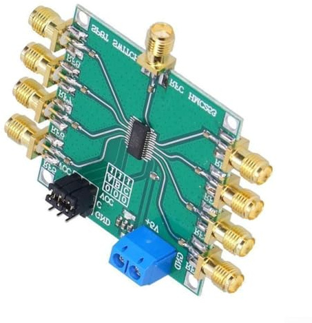 Besshepplo RF Switch Modul HMC253 SP8T Einpolig 8 Überwurf DC auf 2,5 GHz für Testgeräte Basisstation Kabel TV WLAN mit 3V-5V Versorgung und TTL/CMOS Kompatibilität