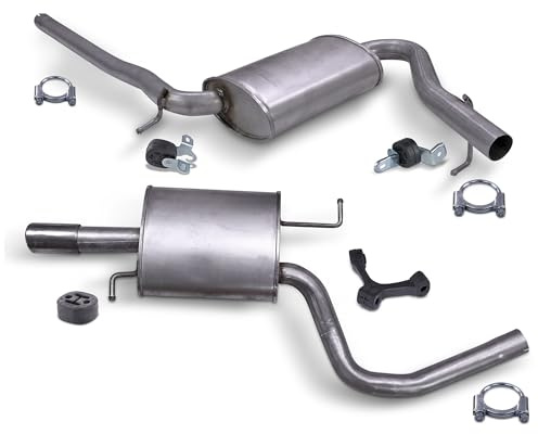 BESTPRICE ATP Schalldämpfer Set inkl. Endschalldämpfer + Mittelschalldämpfer + | Kompatibel mit: AUDI A4 B6, A4 B6 Avant, A4 B7, A4 B7 Avant