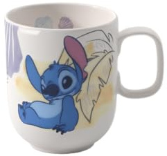 Villeroy & Boch - Disney Stitch Kinderbecher groß mit Henkel, Spülmaschinenfest, Mikrowellensicher, Tasse für Kinder, Becher, Premium Porzellan