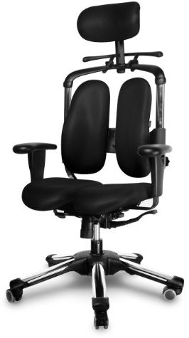 Harastuhl® - Stuhl ergonomisch - NIE 01 - gesundes & langes Sitzen bis zu 12H - INNOVATIVER Bürostuhl Bandscheibensitz - Office Chair - von 1,50m bis 1,95m - Druckentlastung der Bandscheiben (Black)
