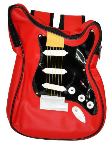Windworks GB03-03 Gitarrentasche, Rucksack, 40 x 30 cm, rot/schwarz