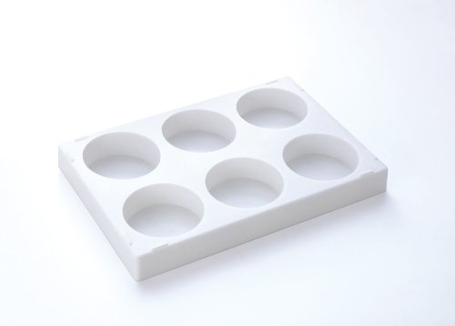 Palette, white plastic, 21x14.5x2.2cm, rectangular, 6 deep well by Jakar