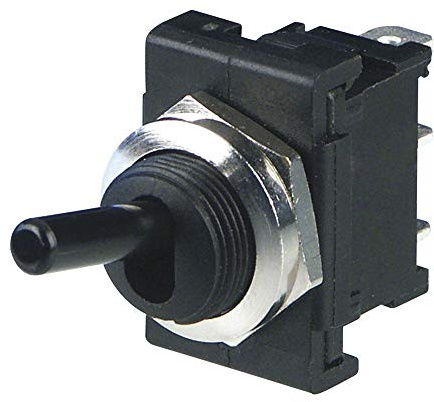 REV Kippschalter 1polig, 230VAC, max. 6(4) A, Bohrung: 12mm, schwarz