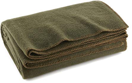 Grün Olive Wolle warm Decke, feuerbeständig, 168 x 229 cm (80% Wolle) – US Militärische
