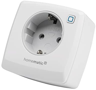 Homematic IP Smart Home Schaltsteckdose, digitaler Zwischenstecker steuert Leuchten oder Elektrogeräte per App, Alexa & Google Assistant, Energie sparen, 141836A0 weiss