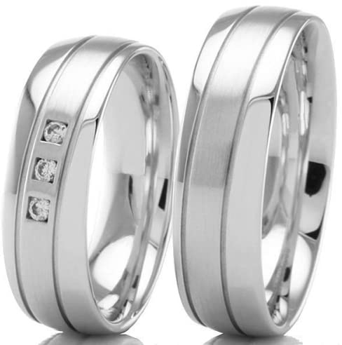 Eheringe 333/- Weißgold 66-33070-080