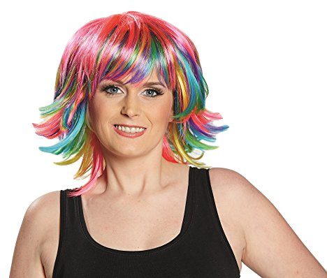 Rubie's 54347-STD Generique-Bunte Perücke Fransen, Multi-Colored