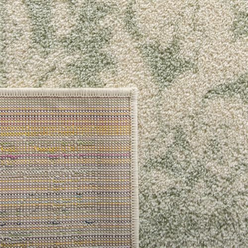 SAFAVIEH Area Rug 3x5 - Adirondack Collection - Ivory & Sage, Distressed Vintage Floral Design, Non-Shedding & Easy to Clean, Ideal for Living Room, Bedroom, Dining Space (ADR109V)