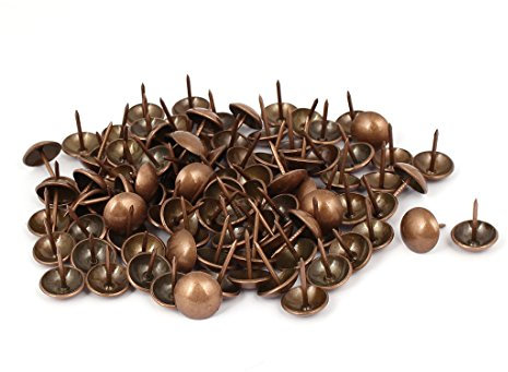 sourcingmap 16mm x 20mm Iron Round Dome Head Upholstery Thumb Tack Nail Copper Tone 100pcs